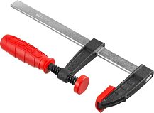 Струбцина ЗУБР "Мастер", тип "F", пластмассовая ручка, стальная закаленная рейка, 50х200мм
