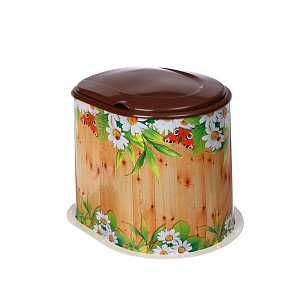 Туалет дачный "Летний день" без дна, с креплением к полу, съемный стульчак