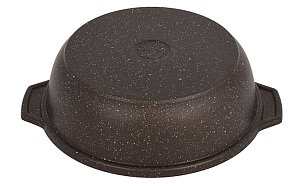 Кастрюля-жаровня 3л со стеклянной крышкой АП (кофейный мрамор) жмк32а