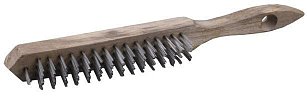 Щетка STAYER стальная с деревянной рукояткой, 5 рядов