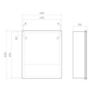Шкаф зеркальный Geometry Comfort 500 с подсветкой