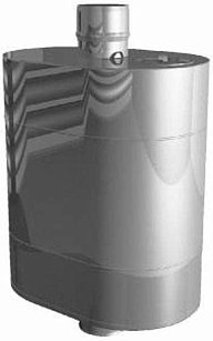 Бак на трубе для печи, 60л. ф115, нержавейка 0,8мм. (штуцер 3/4)