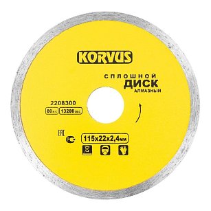 Диск алмазный сплошной 115х2,4х22мм 2208300