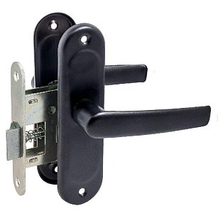 Защелка дверная с ручкой Птимаш ЗЩ1.45 черная