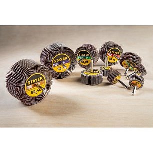 Круг шлифовальный STAYER лепестковый, на шпильке, P120, 30х15 мм