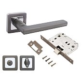 Комплект ручка и защелка с фиксатором АЛЛЮР АРТ "ВЕНСАН" MBN+L7050S MBN+BK-S1 MBN (2640/S7050) графит Комплект ручка и защелка с фиксатором АЛЛЮР АРТ "ВЕНСАН" MBN+L7050S MBN+BK-S1 MBN (2640/S7050) графит