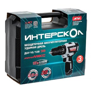 Шуруповерт аккумуляторный ударный ИНТЕРСКОЛ ДАУ-10/12В 38