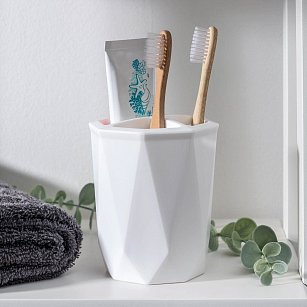 Подставка для зубных щеток d9,5см h11,5см "Призма", белый