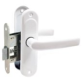Защелка дверная с ручкой Птимаш ЗЩ1.45 белая