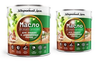 Масло для террас и деревянных полов Здоровый Дом орех 1,8л Л-С