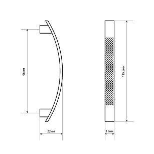 Ручка-скоба мебельная StahlBuro A345-96 2шт., SN сатин