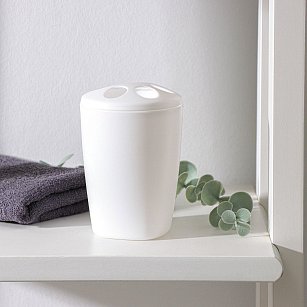 Подставка для зубных щеток d8см h19см "Aqua", цвет снежно-белый