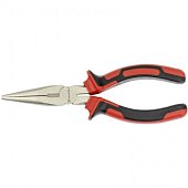 Длинногубцы NICKEL, 160 мм, прямые никелированные, двухкомпонентные рукоятки Matrix