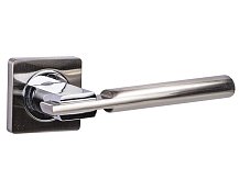 Ручка квадрат розетка "Турин" матовый никель-полированный хром / LS Ручка квадрат розетка "Турин" матовый никель-полированный хром / LS