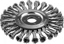 Щетка дисковая для УШМ, плетеные пучки стальной проволоки 0,5мм, 150х22мм, ЗУБР "Профессионал" 35190-150_z02 Щетка дисковая для УШМ, плетеные пучки стальной проволоки 0,5мм, 150х22мм, ЗУБР "Профессионал" 35190-150_z02