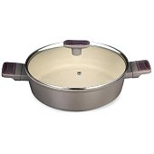Сотейник со стеклянной крышкой и антипригарным покрытием PFLUON MARBLE, 26*7,5см