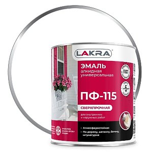 Эмаль пф-115 (Лакра) Белая матовая 3кг Л-С