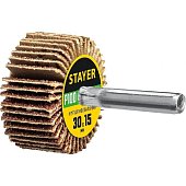 Круг шлифовальный STAYER лепестковый, на шпильке, P100, 30х15 мм
