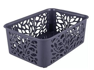 Корзина 2,3л Leaves 222х153х81мм серый