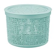 Коробка Бязь 2л с крышкой d 17 см морская волна