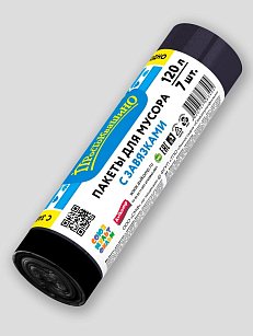 Мешки д/мусора Avikomp 120л 7шт Эконом С завязками ПНД Рулон Черные Простоквашино