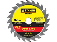 Диск пильный STAYER MASTER "OPTI-Line" по дереву, 160х20мм, 24Т
