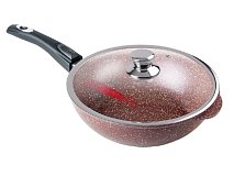 Сотейник Горница 260/82 мм, съемная ручка (софт тач), с крышкой, (п/у), серия "Шоколад"