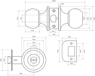 Ручка-защелка Стандарт 607 BK BN черный никель с фиксатором