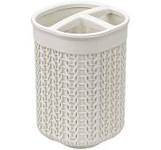 Подставка для зубных щеток Вязание белый ротанг