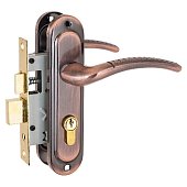 Замок врезной с ручкой Стандарт 132/50 AC старая медь