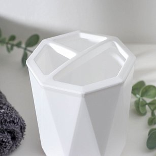 Подставка для зубных щеток d9,5см h11,5см "Призма", белый