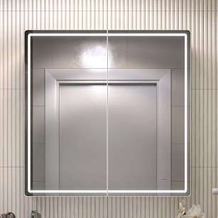 Шкаф зеркальный Geometry Classic 800 со светодиодной подсветкой