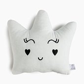 Подушка декоративная Этель "Корона" белая, 48х38см, велюр