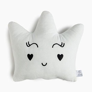 Подушка декоративная Этель "Корона" белая, 48х38см, велюр