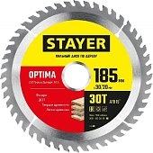 Диск пильный по дереву STAYER OPTIMA 185 x 30/20мм 30Т, оптимальный рез