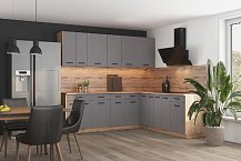 Кухонный шкаф напольный 600 Алиса Grey (Дуб золотой/Серый) столешница Дуб Вотан