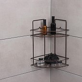 Полка угловая 2 ярусная эконом, медная искра, 220х220х115 мм