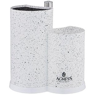 Подставка для ножей AGNESS универсальная с держателем для полотенец 25*22*16см