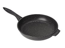 Сковорода гриль Горница 260 мм, с пластиковой ручкой, без крышки, серия "Гранит"