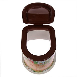 Туалет дачный "Летний день" без дна, с креплением к полу, съемный стульчак