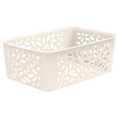 Корзина 2,3л Leaves 222х153х81мм молочный