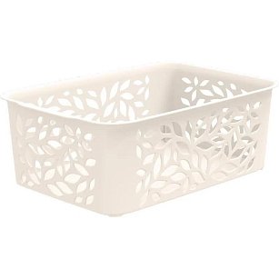Корзина 2,3л Leaves 222х153х81мм молочный
