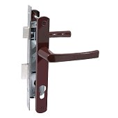 Замок для калитки врезной с ручкой БУЛАТ ЗВ4-1.20.01.8017 коричневый БЕЗ МЦ