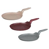 Сковорода литая блинная тм SATOSHI Мари d24см, антипригарное покрытие мрамор, индукция, 3 цвета