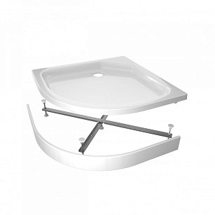 Акриловый душевой поддон полукруг 80х80 низкий, в комплекте сифон ПД22