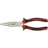 Длинногубцы NICKEL, 200 мм, прямые никелированные, двухкомпонентные рукоятки Matrix