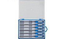 Набор ЗУБР "ЭКСПЕРТ" Надфили, двухкомпонентная ручка, насечка 2=бархатная, 100мм, 6шт