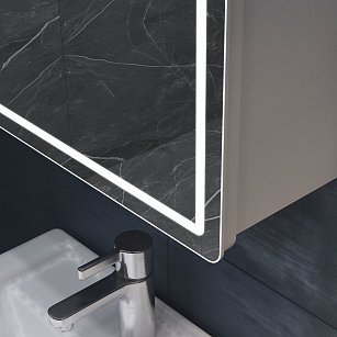 Шкаф зеркальный Geometry Step 500 со светодиодной подсветкой