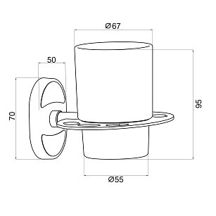 Настенный держатель для щеток c стаканом A6020-1