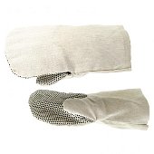 Рукавицы специальные х/б с наладонником из двунитки с ПВХ точкой, 1 размер, Россия Сибртех